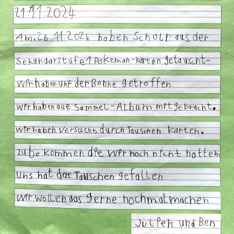 Pokemon Tauschb&ouml;rse Text